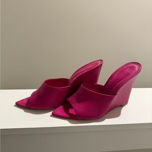 SCHUTZ Fuchsia Wedge Mules